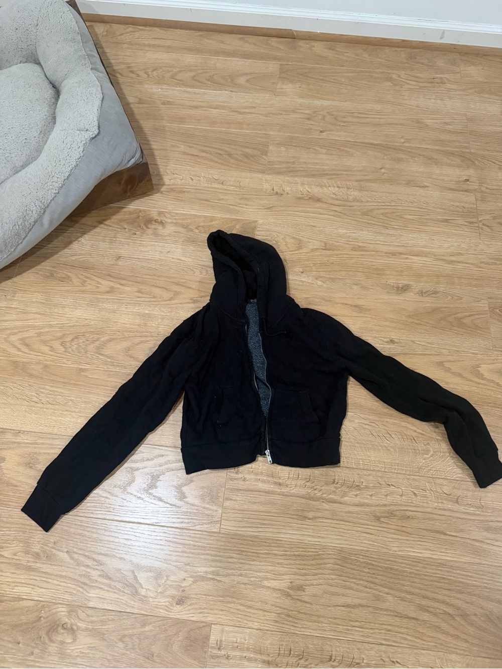 Brandy Melville Black Hooded Zip Sweater